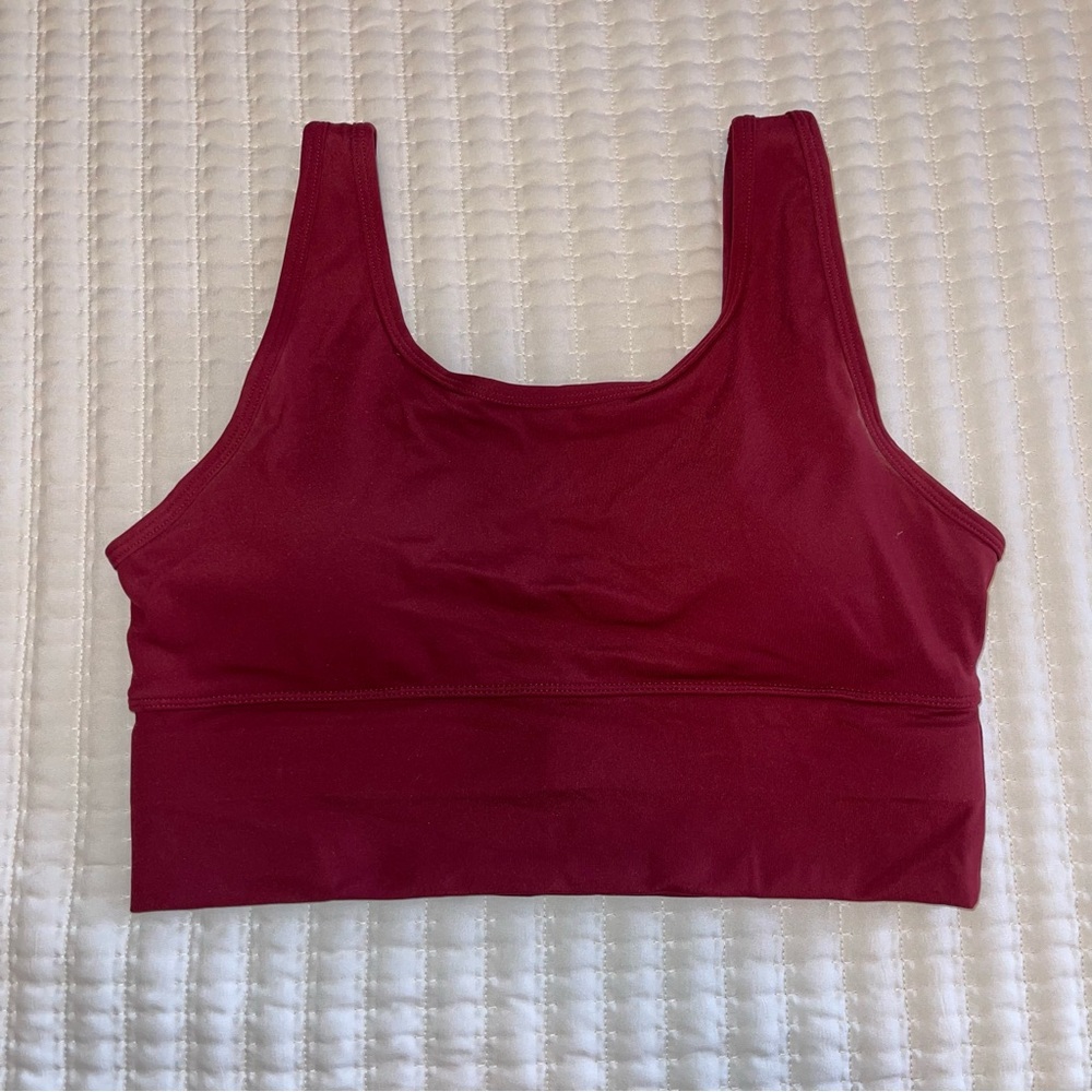 Women's Burgundy Longline Sports Bra